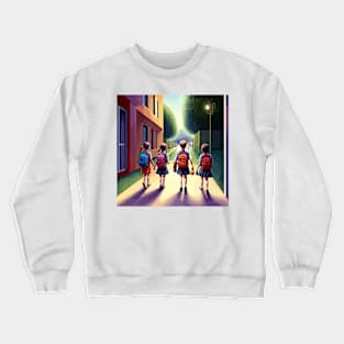 Children going to school Crewneck Sweatshirt